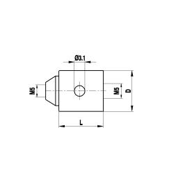 M5 переходник из нержавеющей стали с резьбовым/коническим основанием, L 10 мм, для систем ZEISS A-5555-0013