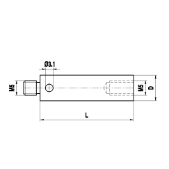 M5 титановый удлинитель щупа, L 120 мм, D 11 мм, для систем ZEISS A-5555-0162