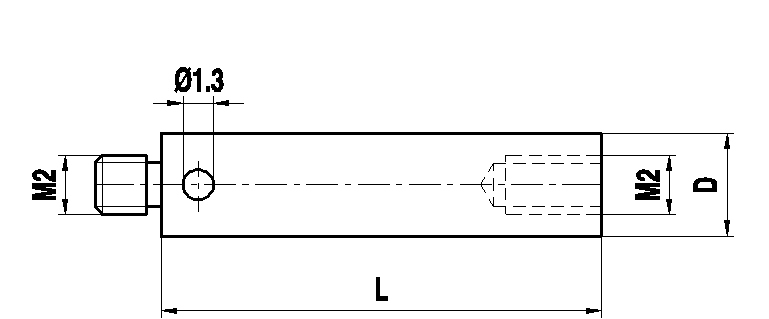 M2 удлинитель щупа из нержавеющей стали, L 35 мм, для систем ZEISS A-5555-1308